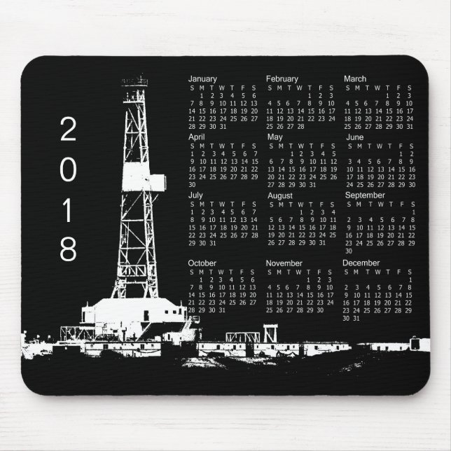 Mousepad Calendário 2018 do local do equipamento de (Frente)