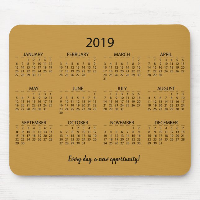 Mousepad Calendário 2019 (Frente)