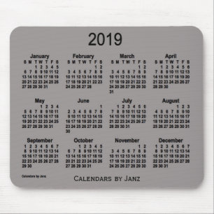 Mousepad Calendário 2019 cinzento da navio de guerra pelo