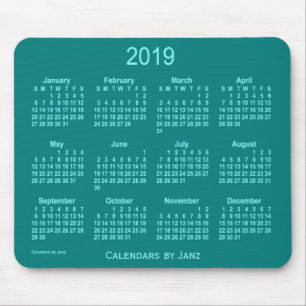 Mousepad Calendário 2019 da cerceta pelo tapete do rato de