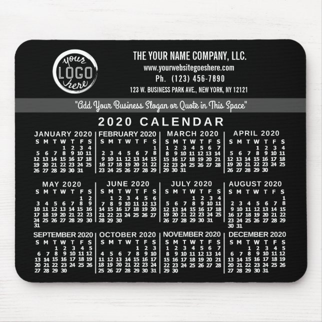 Mousepad Calendário 2020 (Consulte Descrição de Nova Versão (Frente)