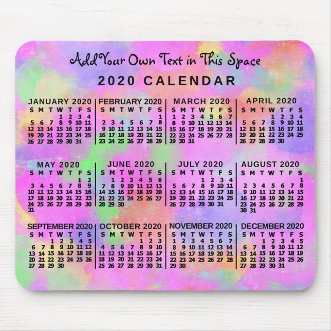 Mousepad Calendário 2020 (Consulte Descrição de Nova Versão (Frente)