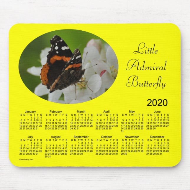 Mousepad Calendário 2020 da Borboleta de Janz (Frente)