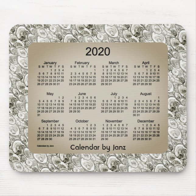 Mousepad Calendário 2020 de Janz Foggy Bubbles (Frente)