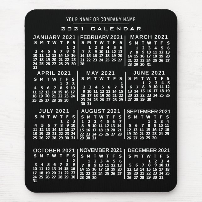 Mousepad Calendário 2021 (Consulte Descrição de Nova Versão (Frente)