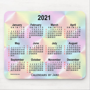 Mousepad Calendário 2021 Satin Rainbow 52 Semanas por Janz