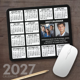 Mousepad Calendário 2022 com 2 Fotos e Texto - Branco Pret