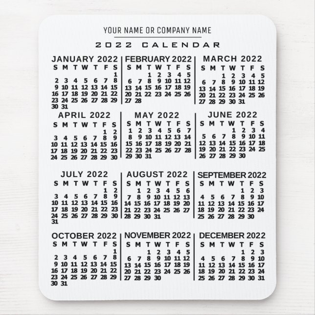 Mousepad Calendário 2022 (Consulte Descrição para Nova Vers (Frente)