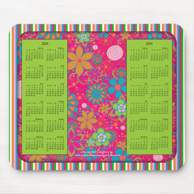 Mousepad Calendário 2023-2024 Mousepad,Grandmas Garden Gree (Frente)