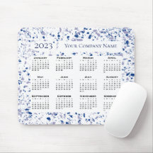 Calendário 2023 Cinza Azul Branco Personalizado Te