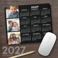 Calendário 2023 com 3 Colagem de Fotos - preto