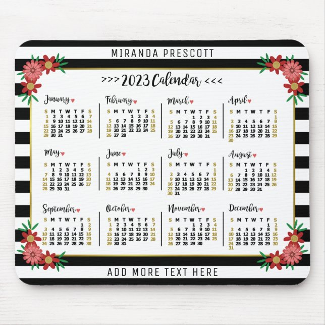 Mousepad Calendário 2023 (Consulte Descrição da Versão Mais (Frente)
