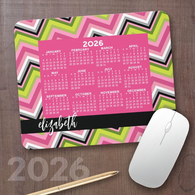 Mousepad Calendário 2023 - enorme padrão de gavão colorido (2026 Calendar)
