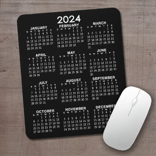 Mousepad Calendário 2023 - Fundo preto - Vertical