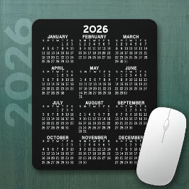 Mousepad Calendário 2023 - Fundo preto - Vertical