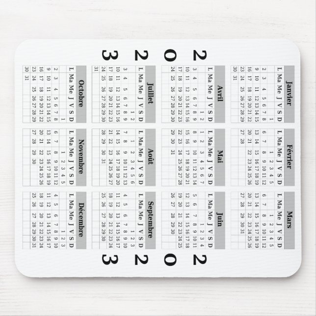 Mousepad Calendário 2023 sur tapis de souris (Frente)