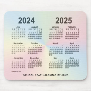 Mousepad Calendário 2024-2025 da escola da nuvem do