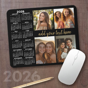 Mousepad Calendário 2024 - 4 texto moderno do script de col