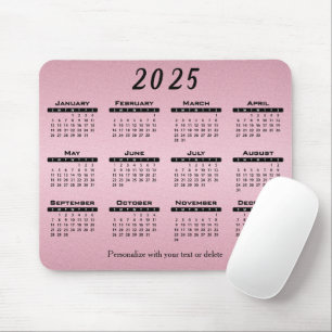 Mousepad Calendário 2025 Bonito Rosa - Ano