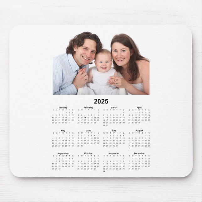 Mousepad Calendário 2025 com Foto Personalizada (Frente)
