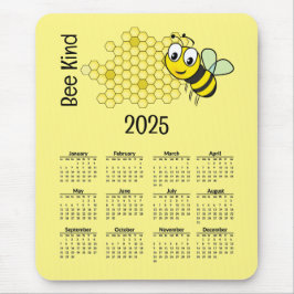 Mousepad Calendário 2025 da Bee e Honeycomb