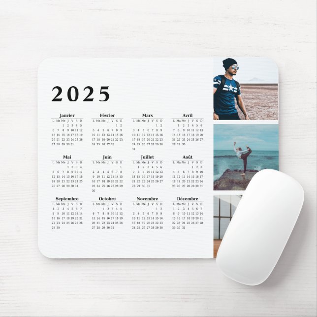 Mousepad Calendário 2025 de la galerie personnalisée (Com mouse)