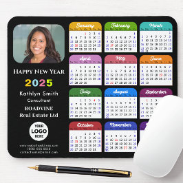 Mousepad Calendário 2025 Foto Comercial Moderna Preto Color