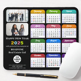 Mousepad Calendário 2025 Foto Comercial Moderna Preto Color
