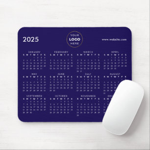 Mousepad Calendário 2025 Logo Empresarial Azul