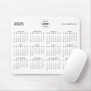 Mousepad Calendário 2025 Logo Empresarial Preto