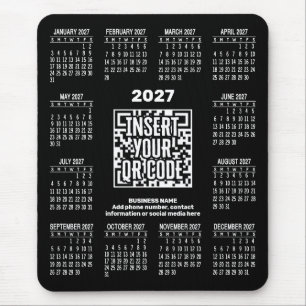 Mousepad Calendário 2026 com Código QR Informações de Conta