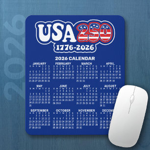 Mousepad Calendário 2026 - Espírito de 76 - USA 250 da Amér