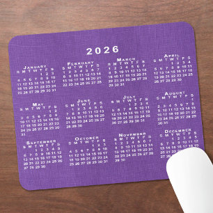 Mousepad Calendário 2026 Foto Personalizada Textura de Linh