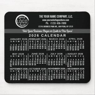 Mousepad Calendário 2026 Personalizado Logotipo Nome Empres