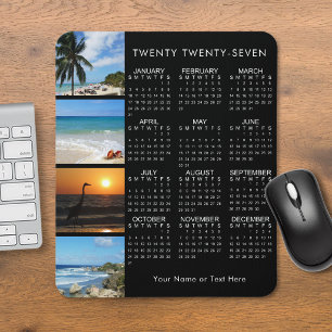 Mousepad Calendário 2027 4 Colagem de Fotos Personalizado C