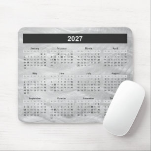 Mousepad Calendário 2027 Aço Brushed Ondulado Abstrato