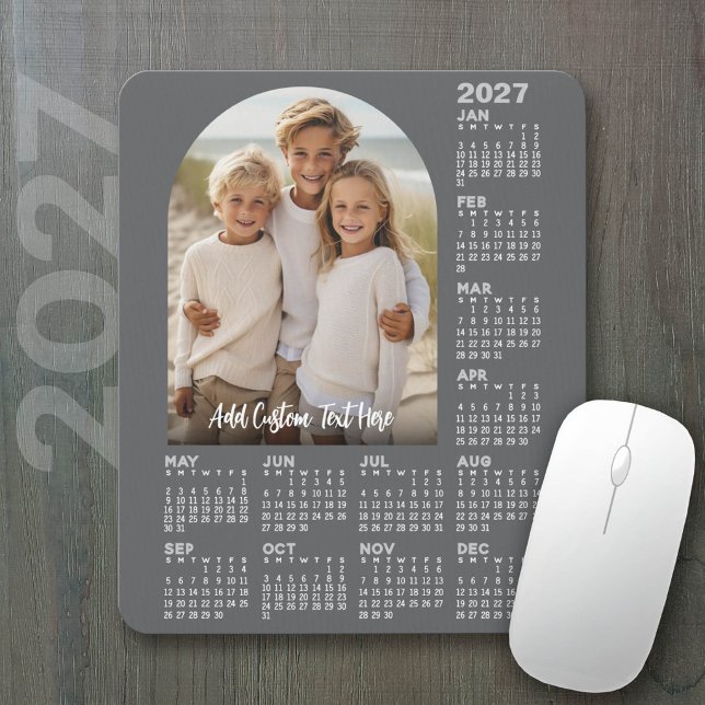 Mousepad Calendário 2027 com Foto - Arco Moderno (2027 Calendar on a mousepad - add your photos)