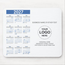 Calendário 2027 com logotipo, Informações de conta