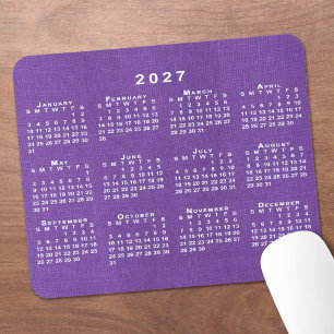 Mousepad Calendário 2027 Foto Personalizada Textura de Linh