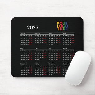 Mousepad Calendário 2027 Logotipo Empresa Escritório Corpor
