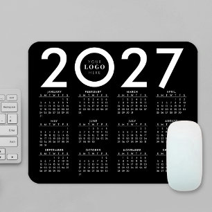 Mousepad Calendário 2027 Minimalista Logotipo Empresarial P