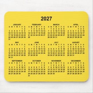 Mousepad Calendário Amarelo Banana 2027
