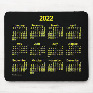 Mousepad Calendário Amarelo Neon 2022 de Janz