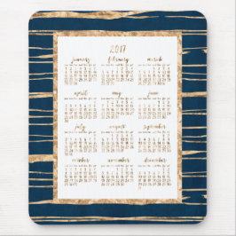 Mousepad Calendário Anual 2017 Mouses pads Douradas E Azuis