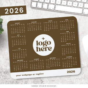 Mousepad Calendário Anual 2026 Empresarial Marrom Personali