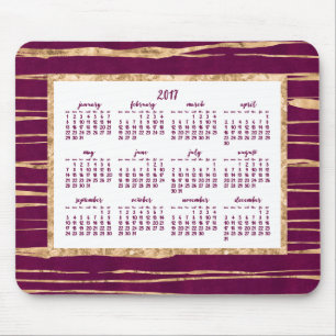 Mousepad Calendário Anual de Folha de Ouro 2017 Mouses pads