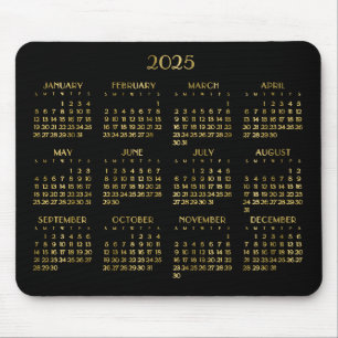 Mousepad Calendário Anual Deco Elegante 2025