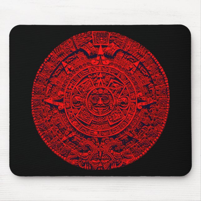 Mousepad Calendário asteca - vermelho (Frente)