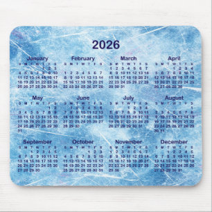 Mousepad Calendário Azul Gelo Riscado 2026
