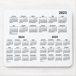 Mousepad Calendário branco de 3 anos 2023-2025 por Janz Mou